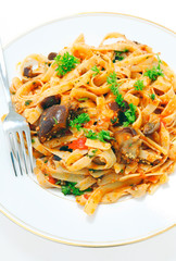 Aubergine with pasta vertical
