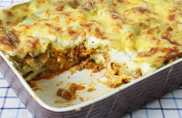 Dish of lasagne