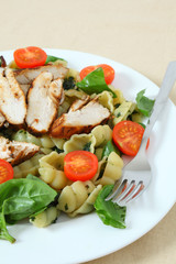 Grilled chicken and pasta salad vertical