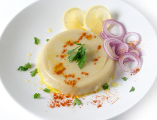 Turkish fava bean paste high angle