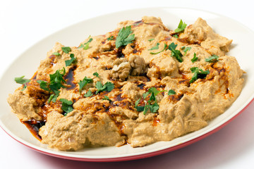Circassian chicken on a plate