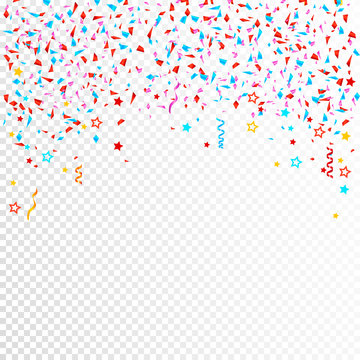 Bright colorful vector confetti background. All elements are on separate layers. Vector, illustration, eps 10