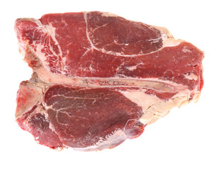 T-bone steak isolated on white