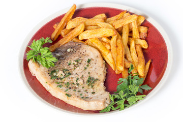 Swordfish steak and fries
