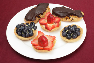 Plate of fruit tarts