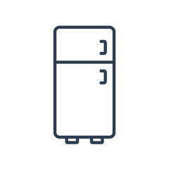 Line icon fridge isolated on white background. Vector illustration.