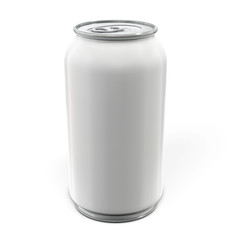 Aluminum can for beer, beverage, soda isolated on white background. 3d rendering.