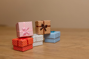 Gifts on a  background.