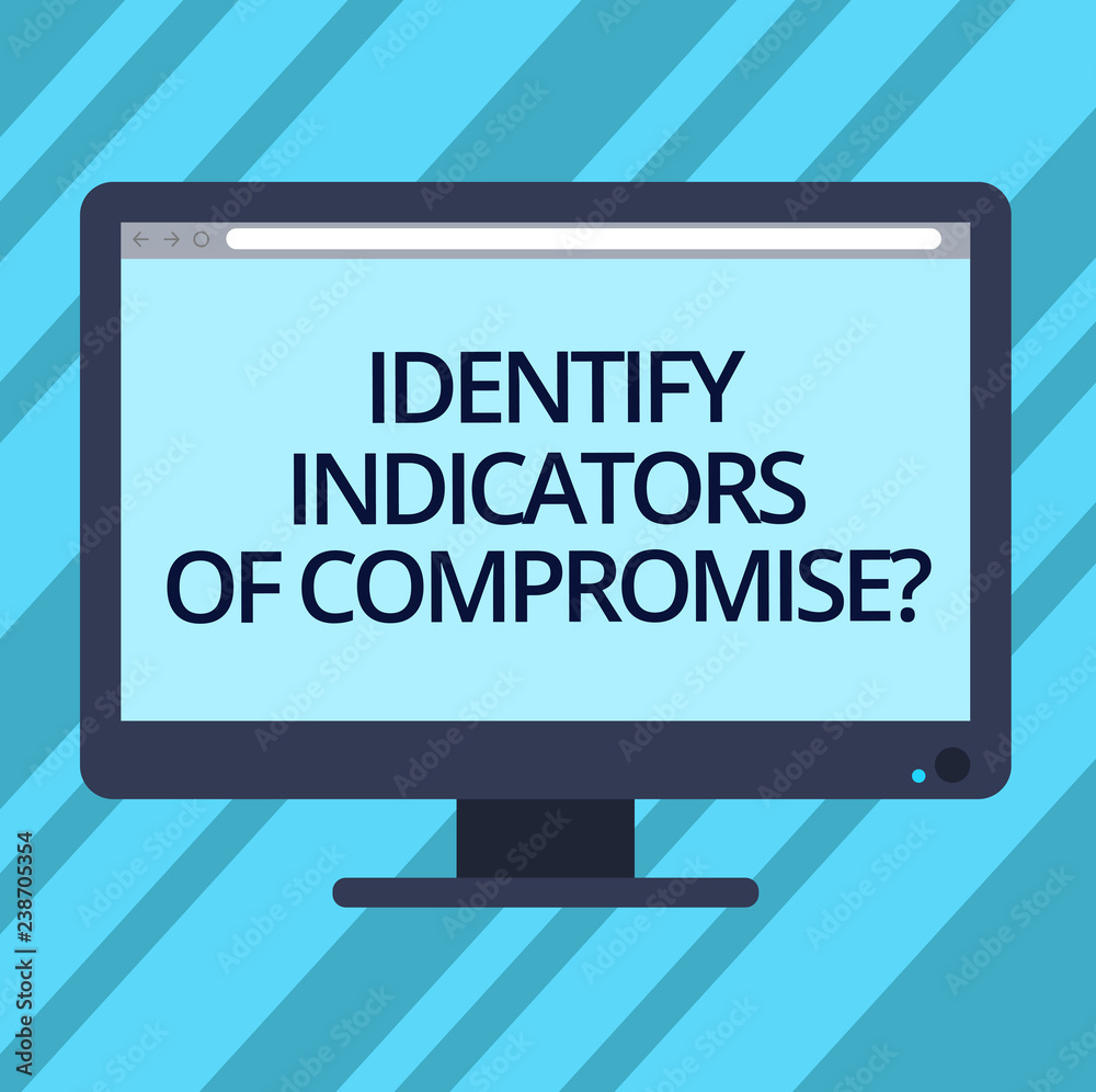 Aufkleber text sign showing identify indicators of compromise. conceptual photo detect malware online attacks 