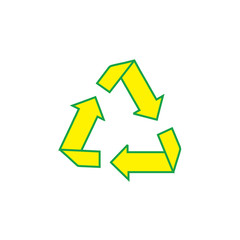 triangle arrows paper recycle symbol vector