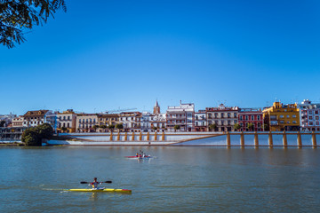 Kayakers on the the Guadalquivir river