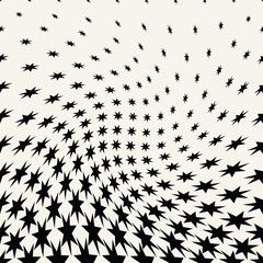 Geometric halftone vector pattern with stars. Usable as border, design element or background.