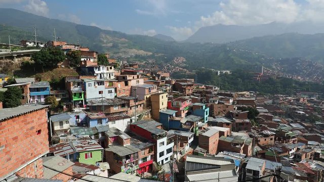 Comuna 13, elevated view, Medellin, Antioquia Department, Colombia