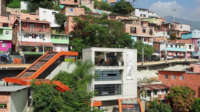 Escalator in Comuna 13, Medellin, Antioquia Department, Colombia