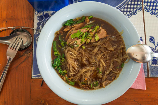 Northern Thai khao soi with the traditional noodles