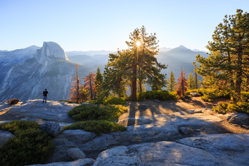 fantastic outlook in Glacier Point,Yosemite national park California - obrazy, fototapety, plakaty