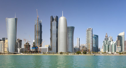 Fototapeta na wymiar Towers in Doha, Qatar