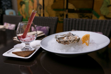 food on table oysters