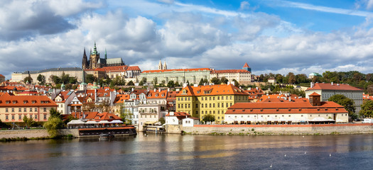 Prague Town Square Czech Republic, sunrise city skyline at Astronomical Clock Tower