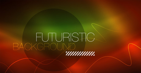 Neon lines wave background. Abstract composition