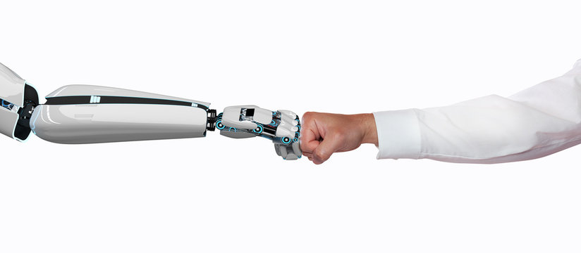 Businessman Robot Fist Bump