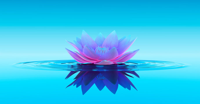 Fototapeta Water Lily Abstract Fantasy Background. 3D illustration