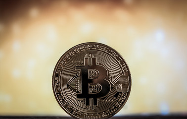 Golden Bitcoins. New virtual money.