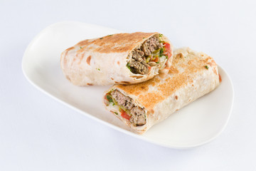 Beef Kafta Kabab Pita Sandwich in Mediterranean Levantine  Cuisine - 238713968