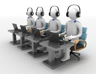 Businessman with a laptop, team work concept