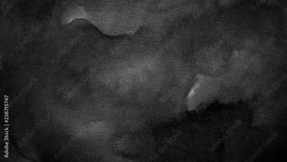 Poster black and white dark abstract watercolor background for textures backgrounds and web banners design