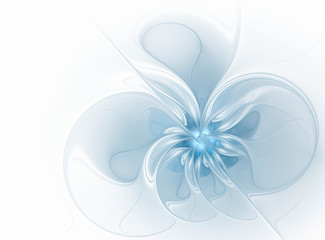 Abstract fractal delicate blue flower