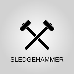 Sledgehammer icon. Sledgehammer concept symbol design. Stock - Vector illustration can be used for web.
