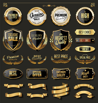 Luxury gold and black design elements collection