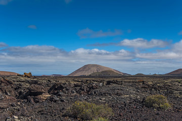 Canary islands lanzarote volcano landscape sunny day