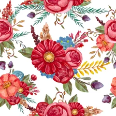 Rolgordijnen Watercolor floral pattern. Pattern with flowers. Retro,vintage bouquet. © OliaGraphics