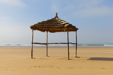 Strohpavillon auf Bali