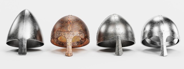 Realistic 3d Render of Viking Helmets