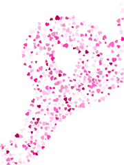 Hearts confetti flying vector background graphic design.