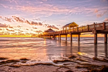 Foto auf Acrylglas Clearwater Strand, Florida Sonnenuntergang am Clearwater Beach Florida