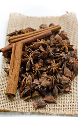 Cinnamon sticks and anise stars