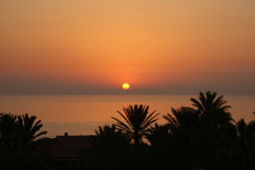 Obraz na płótnie Canvas Sunrise over the sea Tunisia