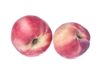 Ripe tasty peach fruit isolated on white background