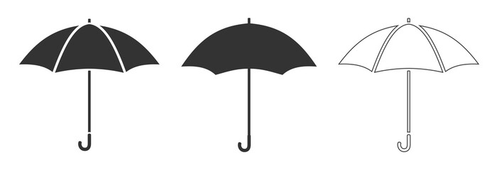 umbrella silhouette icons - obrazy, fototapety, plakaty