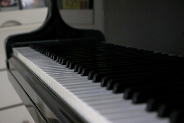 closeup of piano