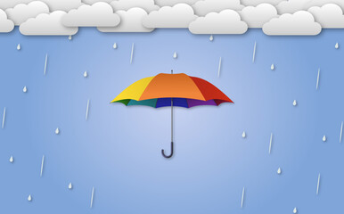 Colorful umbrella in rainy weather © oxinoxi