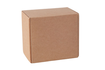 Cardboard box isolated on a white background.