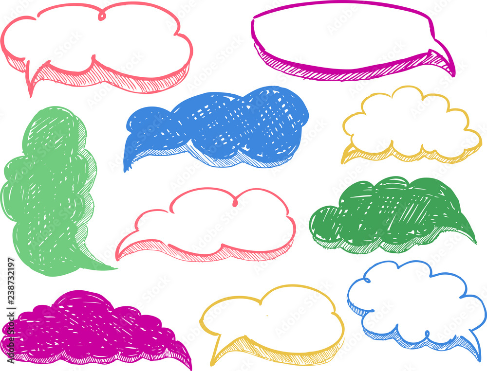 Wall mural Vector speech bubbles background set.