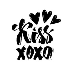 Xoxo text and hearts. Lettering text