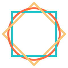 Abstract geometric element created using square and round shapes. Graphic element saved as a vector illustration for design