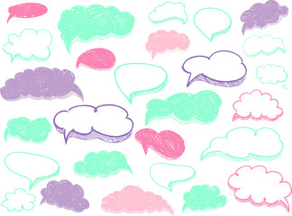 Vector speech bubbles background set.